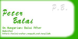 peter balai business card